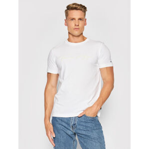 Tommy Hilfiger pánské bílé tričko Signature - XL (YBR)